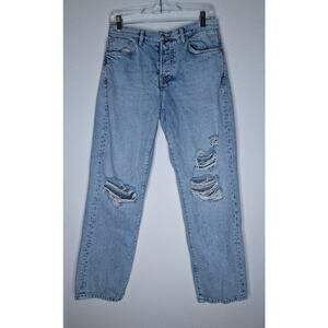 Free People We the Free Distressed Light Straight Jean 27